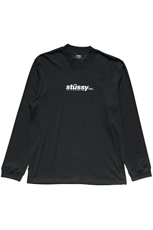 Stussy Mens Cities Long Sleeve T Shirt Black - XBQMO9612